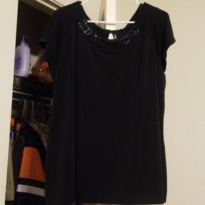 Women's size 2X beaded black top